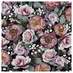 Ambiente Luxury Paper Products Papierserviette 20 Servietten Vintage Flowers Black 33x33cm, (20 St) lila|rosa|schwarz