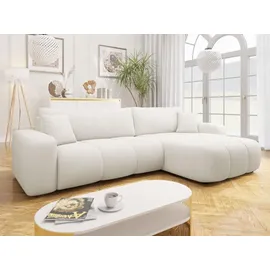 Mirjan24 Ecksofa Furyn Maxi, Eckouch mit Bettkasten und Schlaffunktion, Ottomane universal, L-Form (Farbe: Velo 621) - Beige