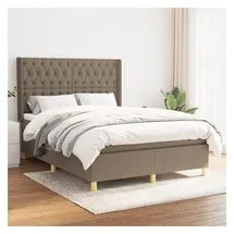 vidaXL Boxspringbett 140 x 200 cm Taupe