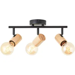 Brilliant Deckenstrahler Kerry schwarz natur E27 max. 40W schwenkbar