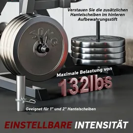 sportnow Beinstrecker, Verstellbar Beinbeuger mit Plattenbeladung, Stahl, Schwarz