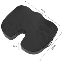 Intirilife Sitzkissen aus Memoryschaum in Schwarz - 45 x 36 x 7 cm - Tragbare orthopädische Sitzauflage für Homeoffice Autofahren Ergonomisch