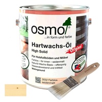 Osmo Hartwachs-Öl 3032 Original High Solid Farblos 2.5l + Flächenstreicher Pinsel von Pfahler Gratis