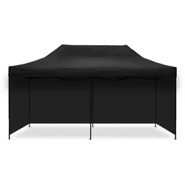 Tourtecs Rennzelt 6 x 3 m inkl. 4 Seitenteile Schwarz
