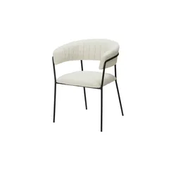 Bouclé-Polsterstuhl  Arjen , creme , Maße (cm): B: 60 H: 79,5 T: 57.0