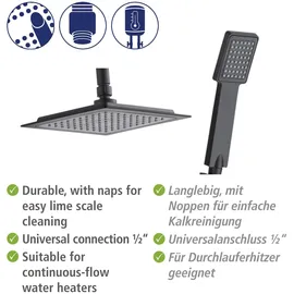 Wenko Duschsystem Cuadro, Schwarz matt