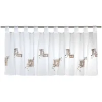 ELBERSDRUCKE Bistrogardine Cafe 06 weiß-braun transparent 48x140 cm Scheibengardine