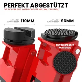 GENTOR Wagenheber Stahl 75-505mm rot
