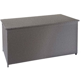 Mendler Poly-Rattan Kissenbox HWC-D88, Gartentruhe Auflagenbox Truhe Premium grau, 80x160x94cm 950l