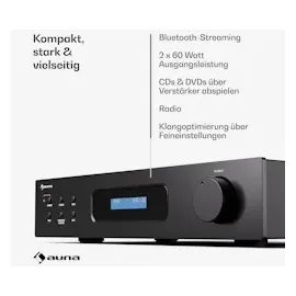 Auna Art22 Amplifier DAB+ BT HiFi-Verstärker DAB+/FM Radio Schwarz