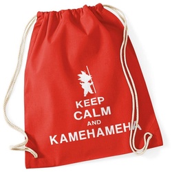 Autiga Turnbeutel Turnbeutel Keep Calm and Kamehameha Son Goku Dragonball Hipster Beutel Tasche rot