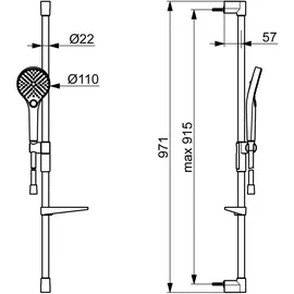 Hansa HANSAVIVA Wandstangengarnitur, Badarmaturen, chrom,