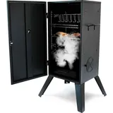 Eurocatch Shadow Chef Smoker – Räucherofen – Räucherkammer – Inkl. Thermometer – Räucherhaken – Grillroste - Schwarz