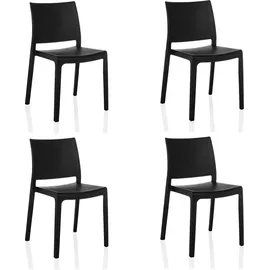hjh living T37 V Gartenstuhl 4er Pack 4 x 4 x 4 cm schwarz