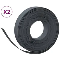 vidaXL Rasenkanten 2 Stk. Grau 10 m 10 cm Polyethylen - Grau