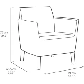 KETER Salemo Lounge-Set graphit inkl. Kissen