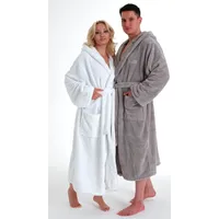 LeGer Home by Lena Gercke Unisex-Bademantel Lovina, Langform, Microfaser, Kapuze, Gürtel, weiche und kuschelige Qualität, für Damen und Herren, XS-3XL grau XS