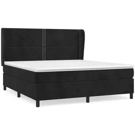 vidaXL Boxspringbett mit Matratze Schwarz 160x200 cm Samt