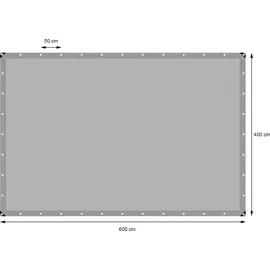 ECD Germany Abdeckplane Gewebeplane mit Ösen 4x6m 24m2 260g/m2 aus Polyethylen Schimmelresistent Wasserdicht - Grau