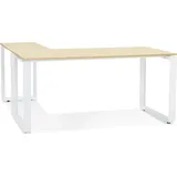 KADIMA DESIGN Eckschreibtisch L-Form | 170x160 cm | Homeoffice geräumig Stauraum | beige-weiß | Arbeitstisch | Beige