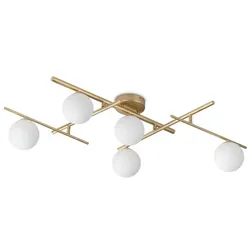 ATLAS PL5, goldene Deckenleuchte, Ideal Lux