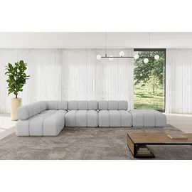 altdecor Modulares Sofa Ecksofa in L-Form - Favio-L2 - 380x190x70 cm Hellgrau universal, links/rechts Corner modular Sofa Eckcouch Couch Wohnlandsc... - Hellgrau/Grau