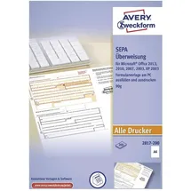 Avery Zweckform Bankformular SEPA-Überweisung A4 Weiß