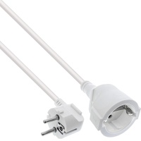 InLine Strom-Verlängerung Schutzkontakt Stecker gewinkelt / Buchse, weiß, 20m