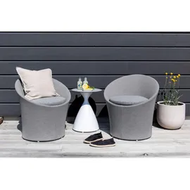 gardenson Gartenmöbel-Set Spoga 3-tlg. Grau/Weiß