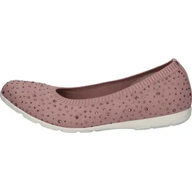 CAPRICE Damen Ballerinas Glitzer Bequem, Rosa (Rose Knit), 39 EU