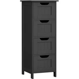 VASAGLE Badezimmerschrank mit 4 Schubladen 30 x 30 x 82 cm tintenschwarz