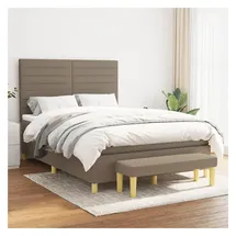 vidaXL Boxspringbett 140 x 200 cm Taupe