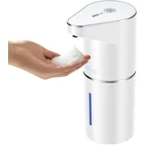 Fantictas Automatischer Schaumseifenspender, berührungsfreier Wandmontierter Handspender,3-stufig einstellbar, elektrischer Seifenspender mit Infrarot-Bewegungssensor für Badezimmer,Küche,Weiß