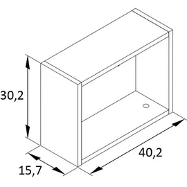 MÖBELPARTNER Wandregal Ekko schwarz, Akustikoptik 40,2 x 15,7 x 30,2 cm