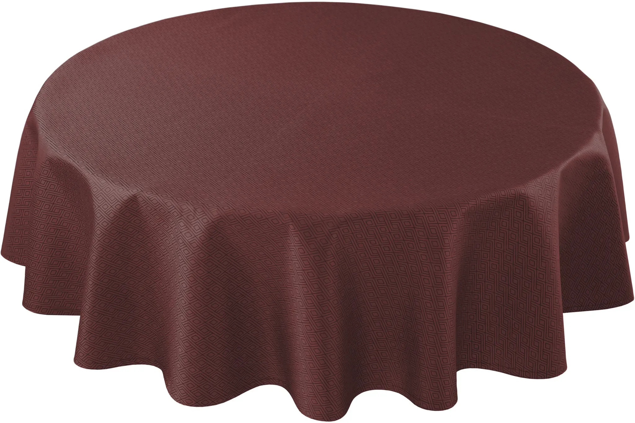 Tischdecke CURT BAUER "3947 Riga, rund, mit Rautenmotiv, Damast-Tischwäsche", rot (rubin), Ø:180cm, Damast-Halbzwirn, Tischdecken, aus 59% Baumwolle, 41% Polyester, merzerisiert, mit Fleckschutz