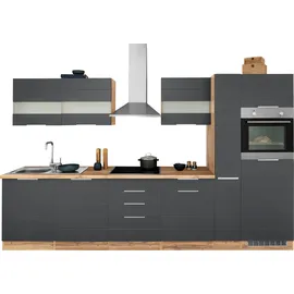 kochstation Küchenzeile KS-Luhe 330 cm grau