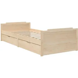 vidaXL Massivholzbett 90 x 200 cm Braun