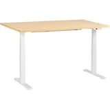 Beliani Schreibtisch Hellbraun u. Weiß Melamin 160x72cm Elektrisch Höhenverstellbar Rechteckig USB Metallgestell Modern Büro Steh-sitz-tisch Stehtisch