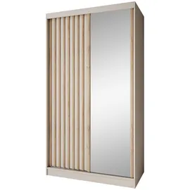 beautysofa Schwebetürenschrank Donatello 120 x 204,5 x 60 cm Beige
