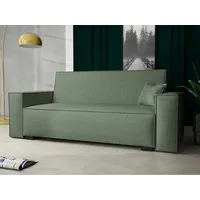 MIRJAN24 Schlafsofa Viva Duo IV, mit Bettkasten und Schlaffunktion, inkl. Kissen, Holzfüße, Wellenfeder, 4 Sitzer grün