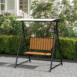 Outsunny Hollywoodschaukel Schwarz 2-Sitzer