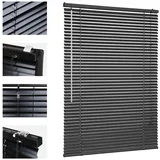 Sekey Klemmfix-Jalousie für Fenster freihängend, 25mm Alu-Lamellen, mit Bohren, inklusive Montagematerial Aluminium-Jalousie ohne Bohren, 100x220cm,Schwarz