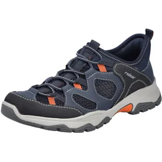 Rieker Slip-On Sneaker, Trekkingschuh, Outdoorschuh, Schlupfschuh mit Gummizug, Gr. 42, jeansblau-schwarz, , 57481932-42