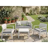 Dmora Outdoor-Lounge-Set 4-tlg. Weiß