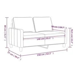 vidaXL 2-Sitzer-Sofa Creme 140 cm Stoff