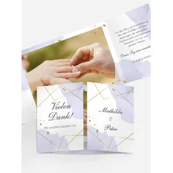 Dankeskarten Hochzeit selbst gestalten mit Spruch und Fotos im Onlinedesigner bei Meine-Kartenmanufaktur.de