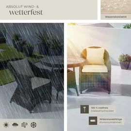 Tectake Aluminium Rattan Set Zürich 3-tlg. natur