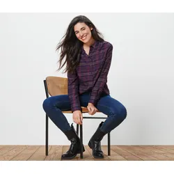 Tchibo - Karierte Hemdbluse - Damen - Gr. 44 - dunkelrosa