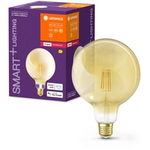 LEDVANCE Smarte LED-Lampe mit ZigBee, Sockel E27, Dimmbar, Warmweiß (2400K), Goldene Globeform, Klares Filament, Ersatz für 55W-Glühbirnen, steuerbar mit Systemen wie Alexa, Google, 1er-Pack