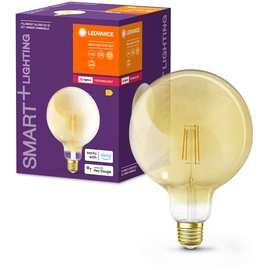 LEDVANCE Smarte LED-Lampe mit ZigBee, Sockel E27, Dimmbar, Warmweiß (2400K), Goldene Globeform, Klares Filament, Ersatz für 55W-Glühbirnen, steuerbar mit Systemen wie Alexa, Google, 1er-Pack